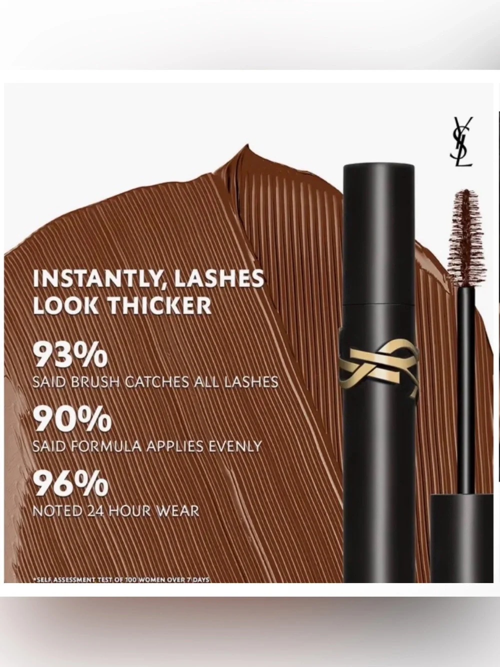 YSL Lash Clash Extreme Volume Mascara Shade 2 Uninhibited Brown NIB NWT